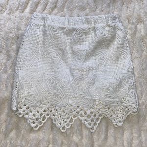 White Lace Mini Skirt